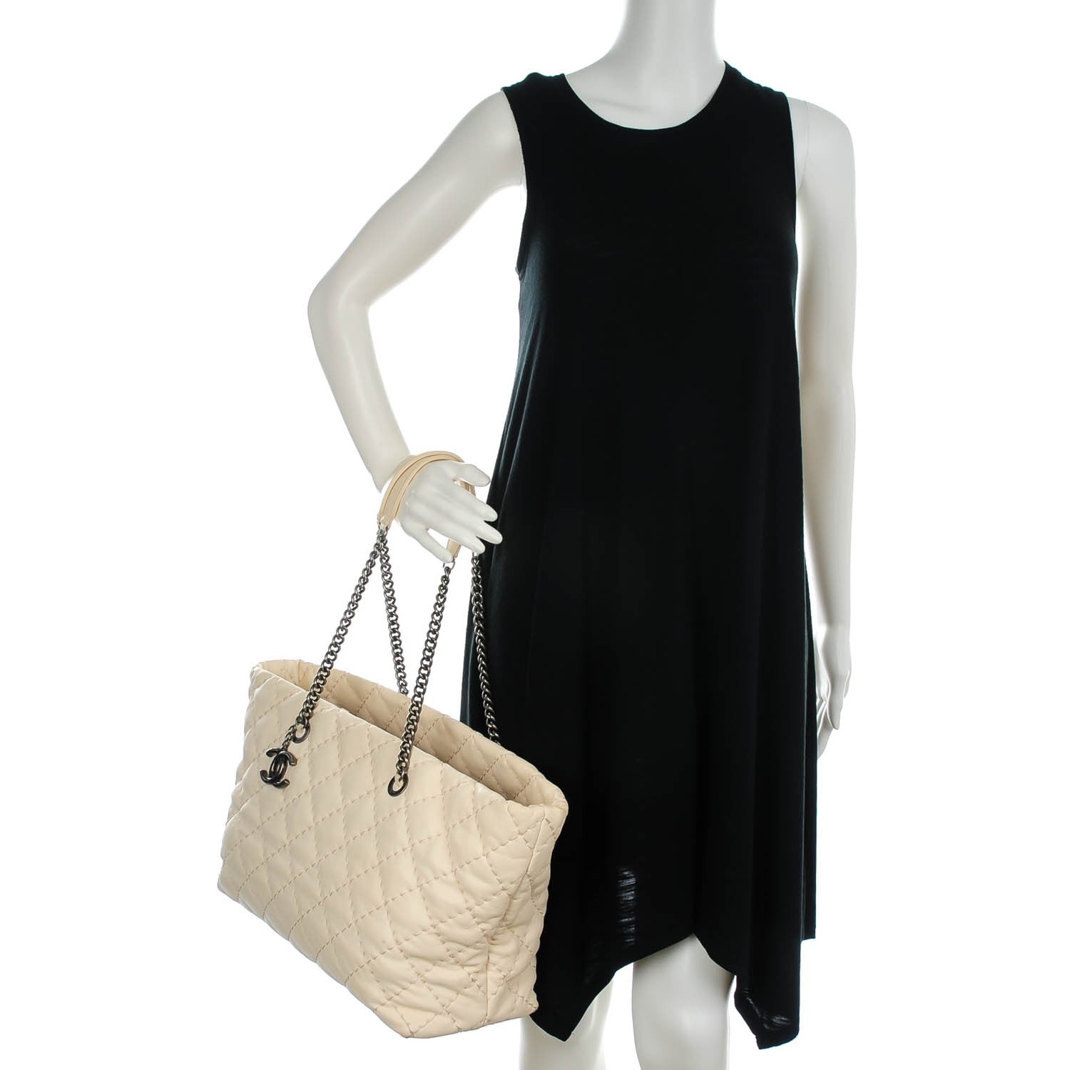 Chanel Calfskin Ultimate Stitch Shopping Tote White 2 of 7
