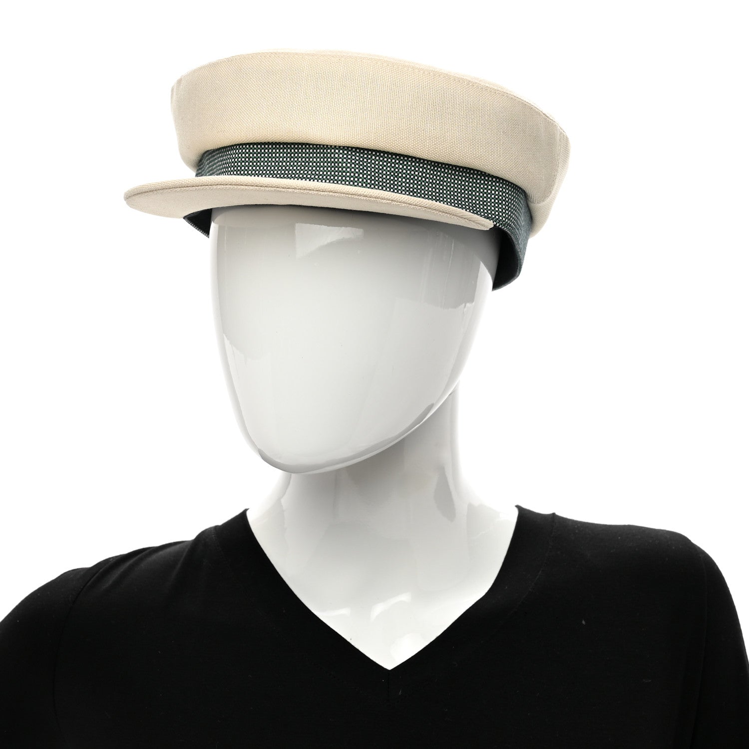 Hermes Cotton Hemp Cavale Pop Cap 57 Ecru Marine 2 of 7
