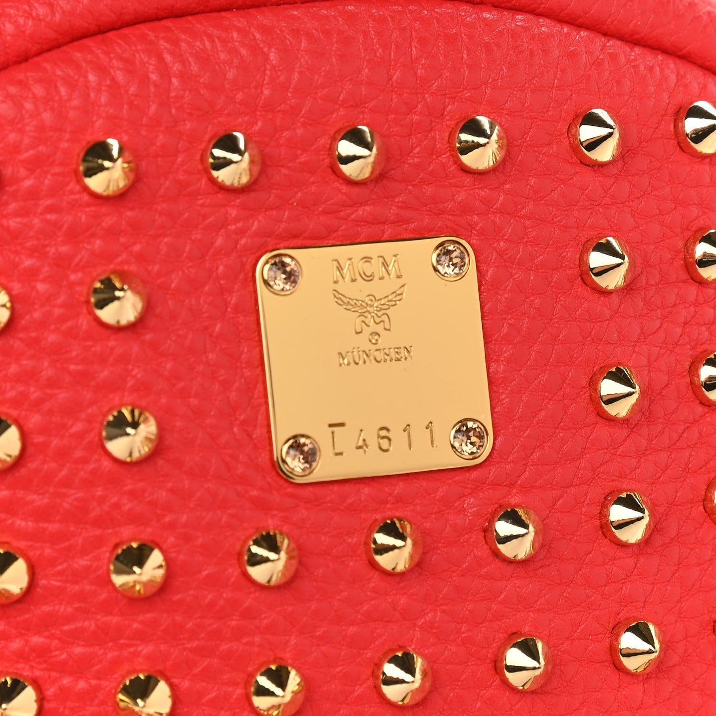 Calfskin Swarovski Small Stark Diamond Backpack Red