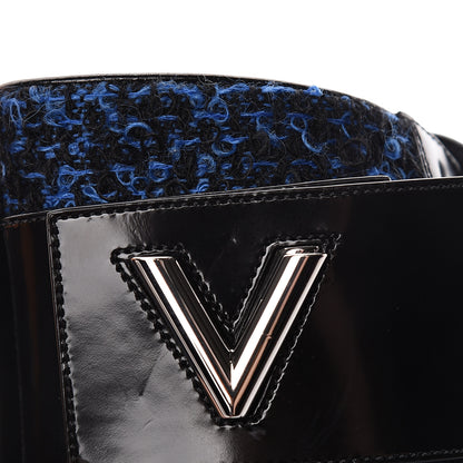 Louis Vuitton Tweed Calfskin Wonderland Ranger Boots 39 Blue Black 11 of 14