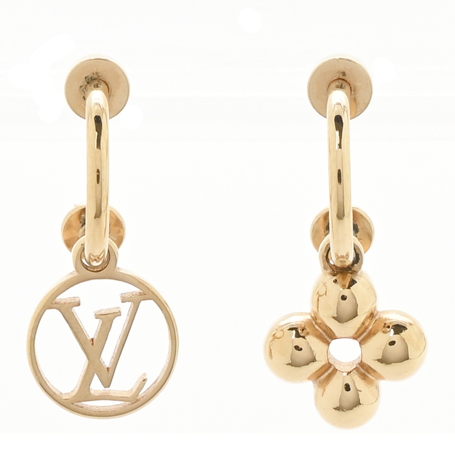 Louis Vuitton Brass Blooming Earrings Gold 1 of 5
