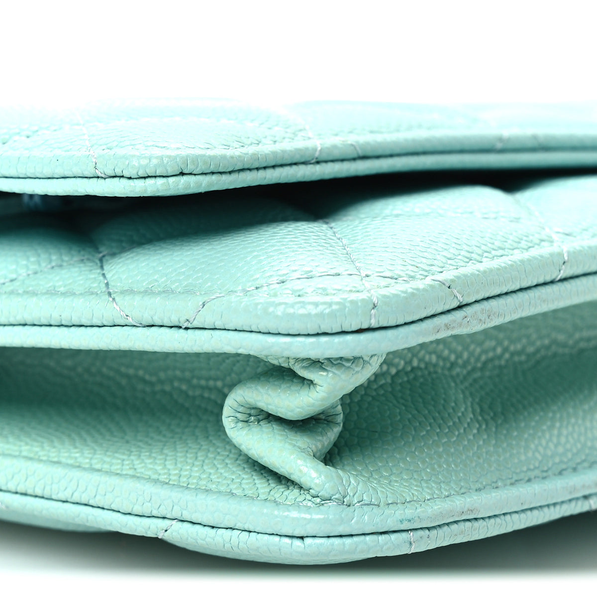 Chanel Caviar Quilted Wallet On Chain WOC Turquoise 10 of 11
