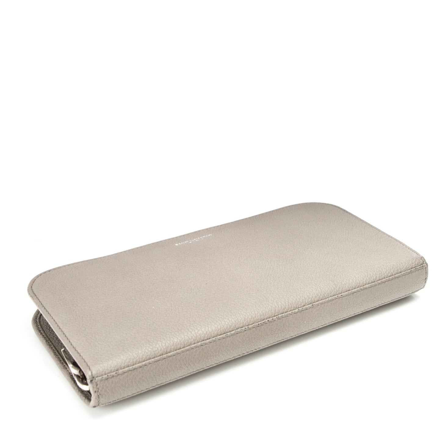 Calfskin Classic Zip Around Continental Wallet Light Grey