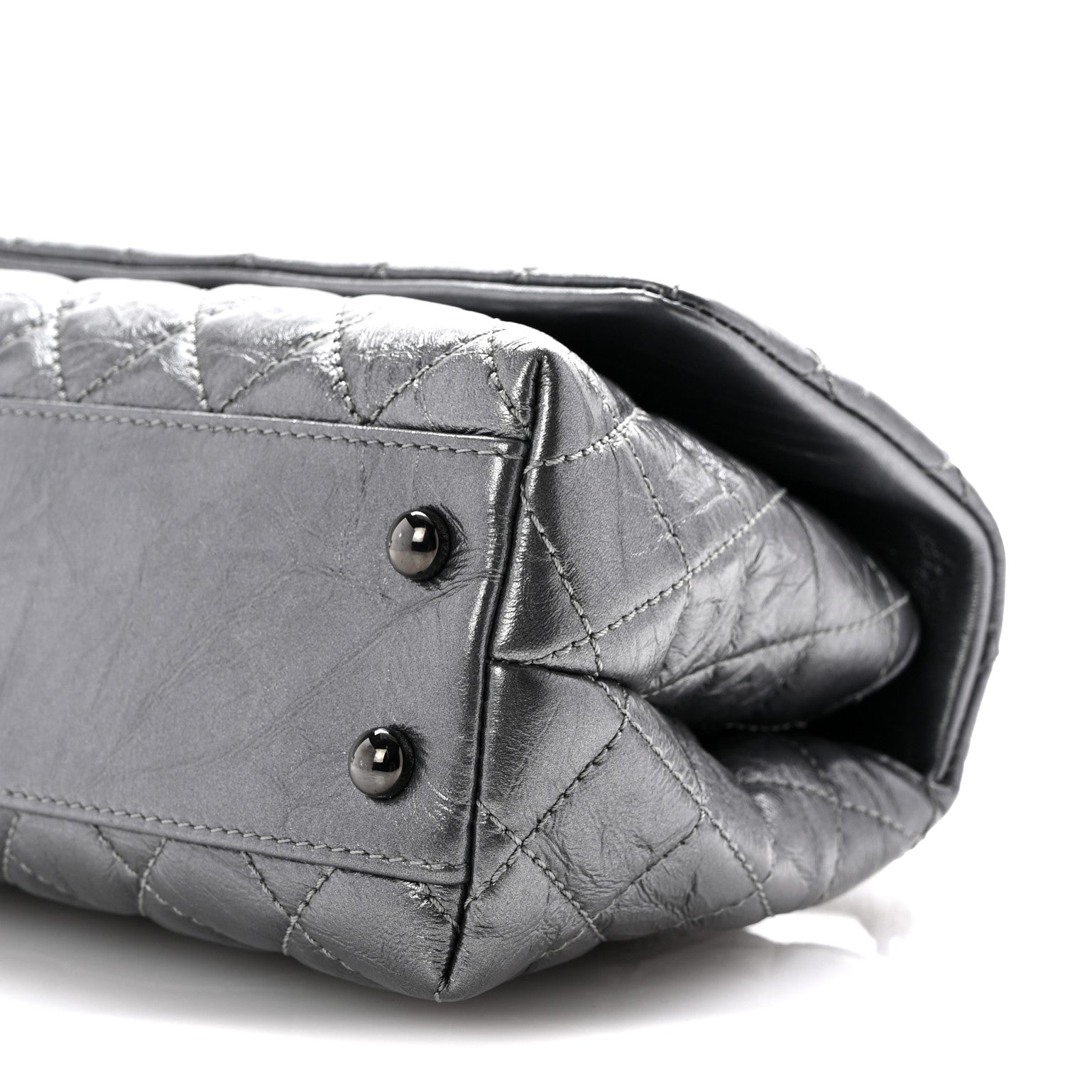 Chanel Metallic Aged Calfskin Quilted Mini Coco Handle Flap Silver 10 of 10