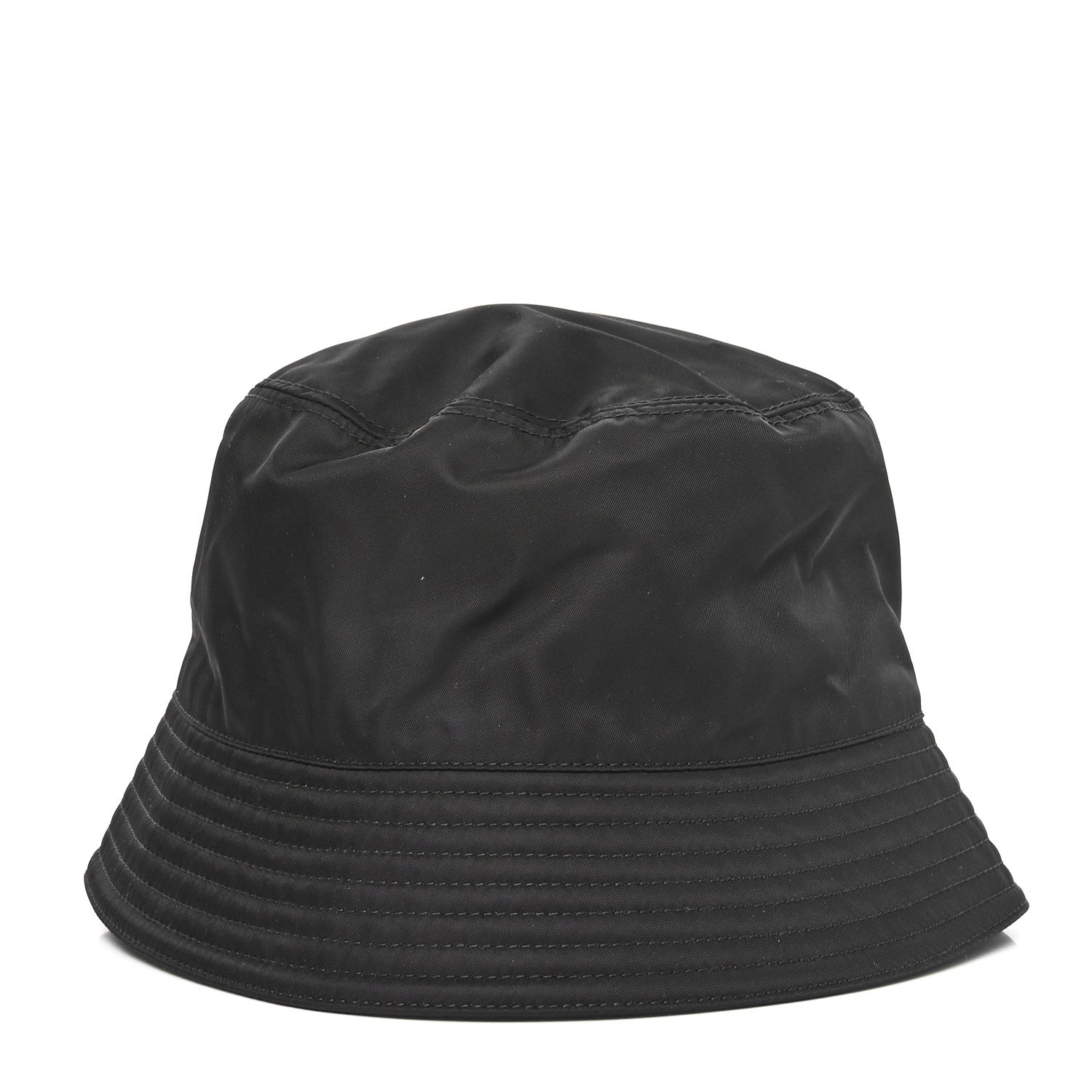 Prada Re-Nylon Metal Triangle Logo Womens Bucket Hat M Black 6 of 10