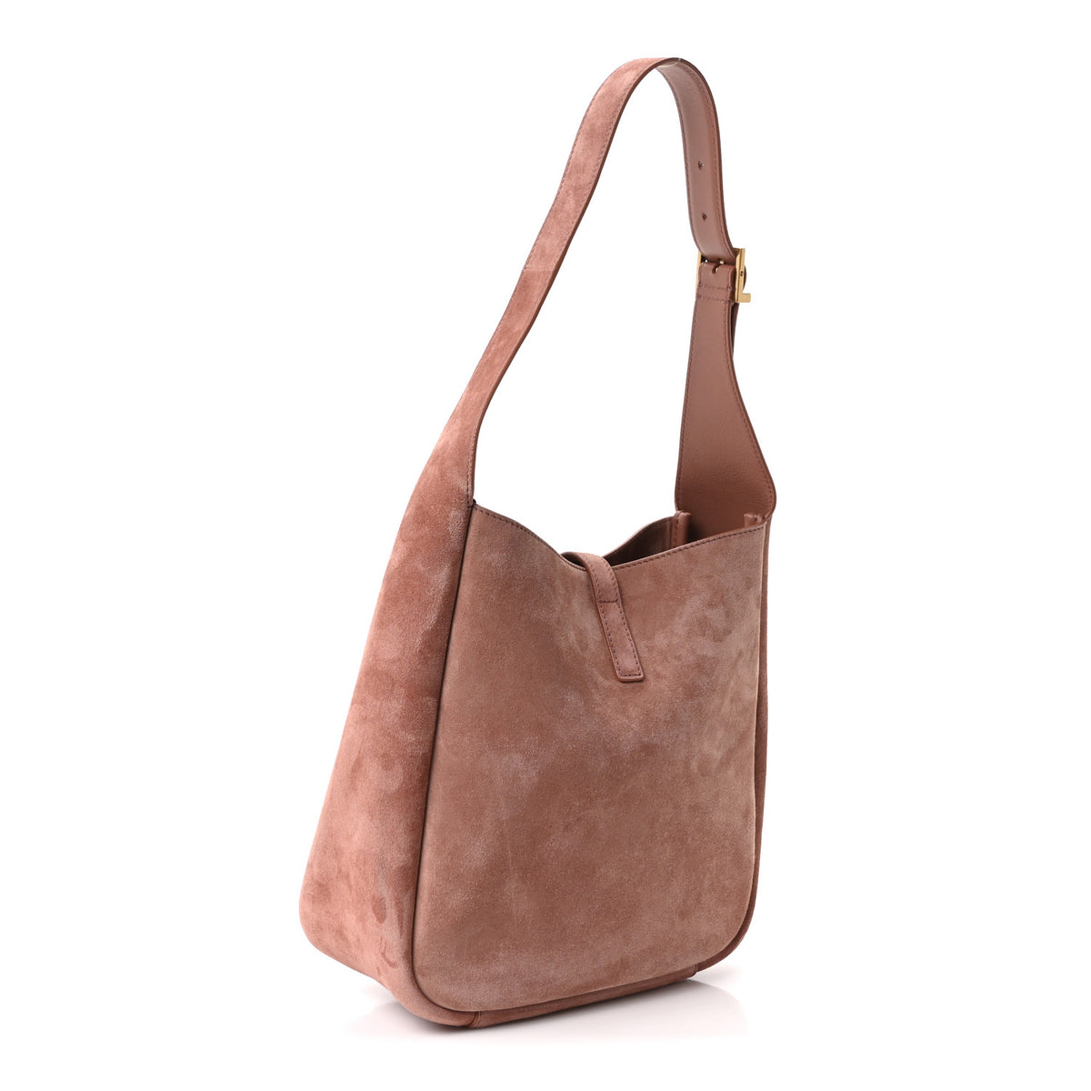 Saint Laurent Suede Calfskin Small Le 5 A 7 Soft Hobo  Barely Pink 3 of 10
