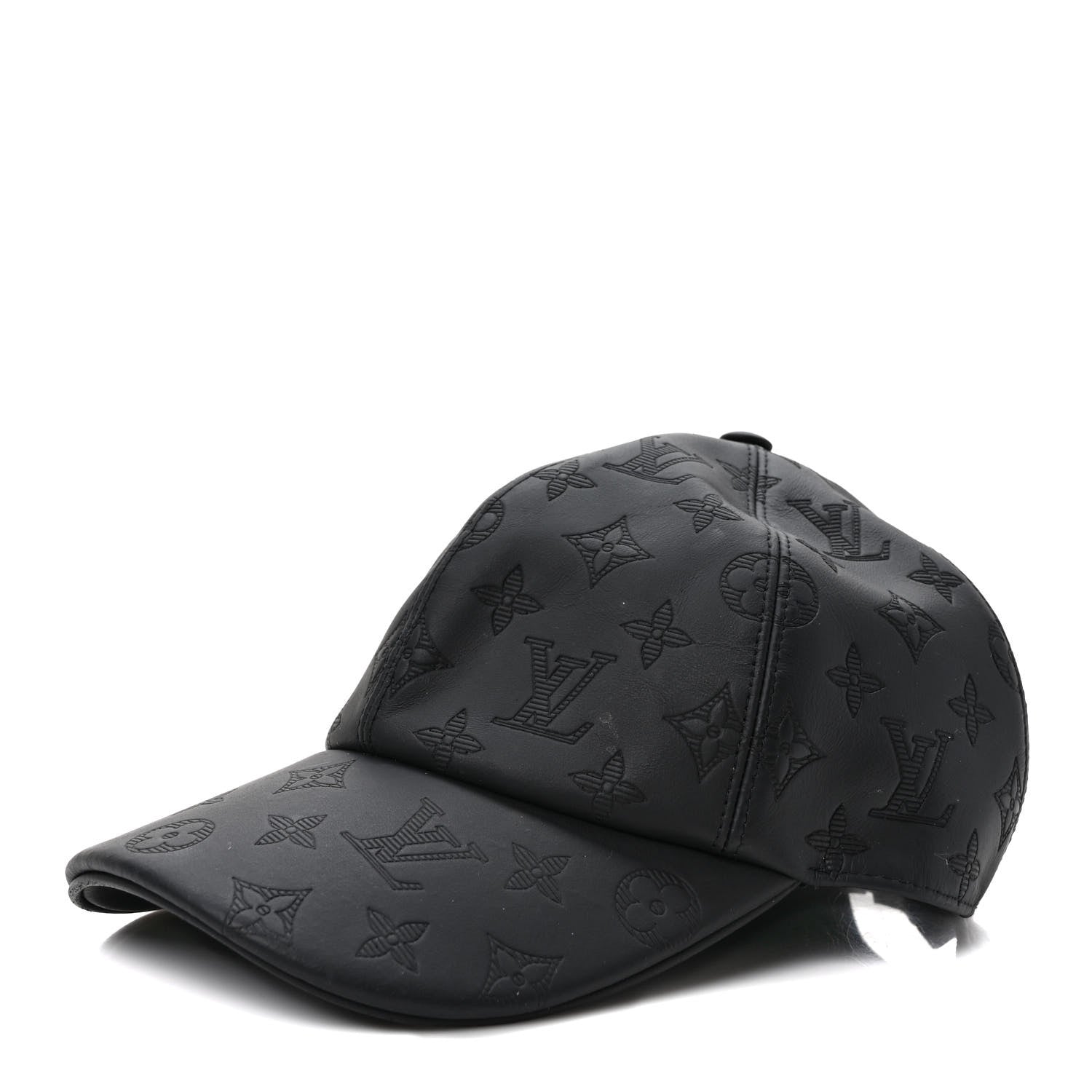 Louis Vuitton Calfskin Monogram Shadow Baseball Cap Black 1 of 9