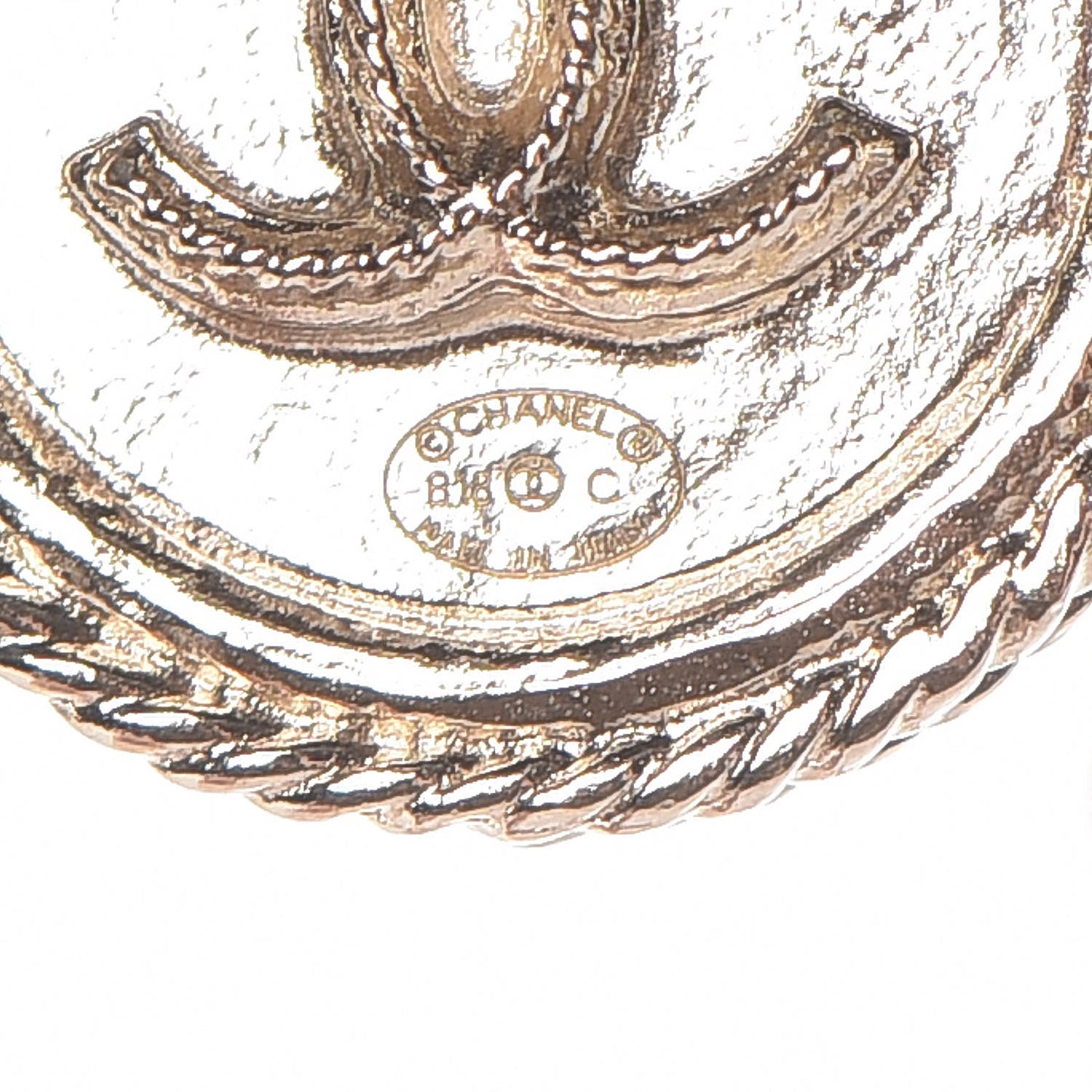 Metal Lambskin CC Chain Link Necklace Gold Dark Pink