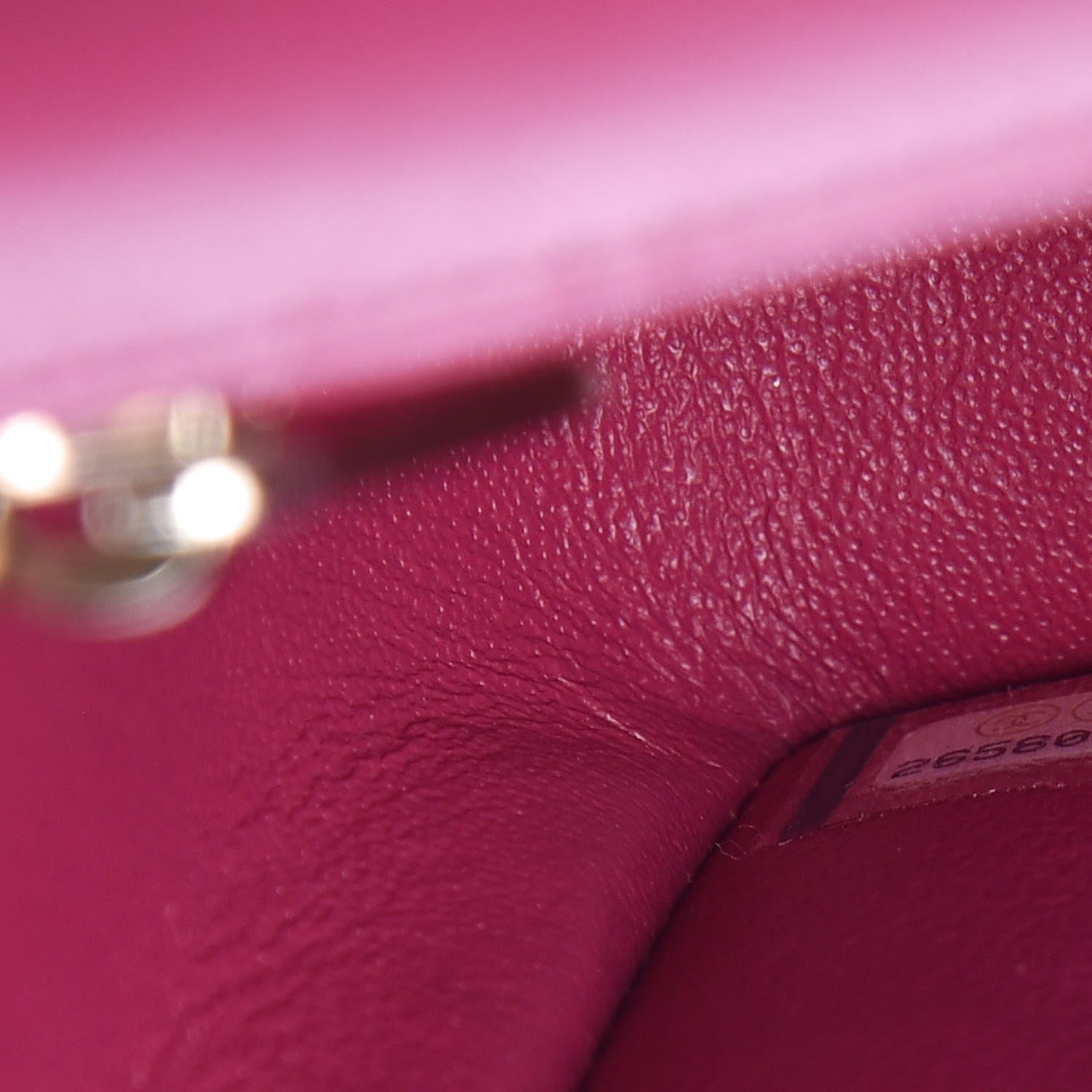 Chanel Lambskin Chevron Quilted Mini Rectangular Flap Fuchsia 7 of 8
