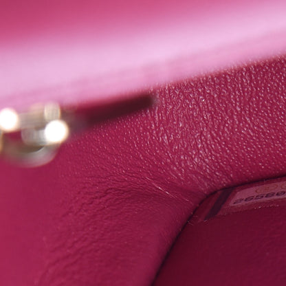 Chanel Lambskin Chevron Quilted Mini Rectangular Flap Fuchsia 7 of 8