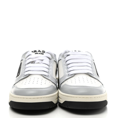 Prada Vitello Sport Spazzolato Rois Rubber Triangle Logo Perforated Womens District Low Top 30mm Sneakers 37 White Fiordaliso 2 of 10