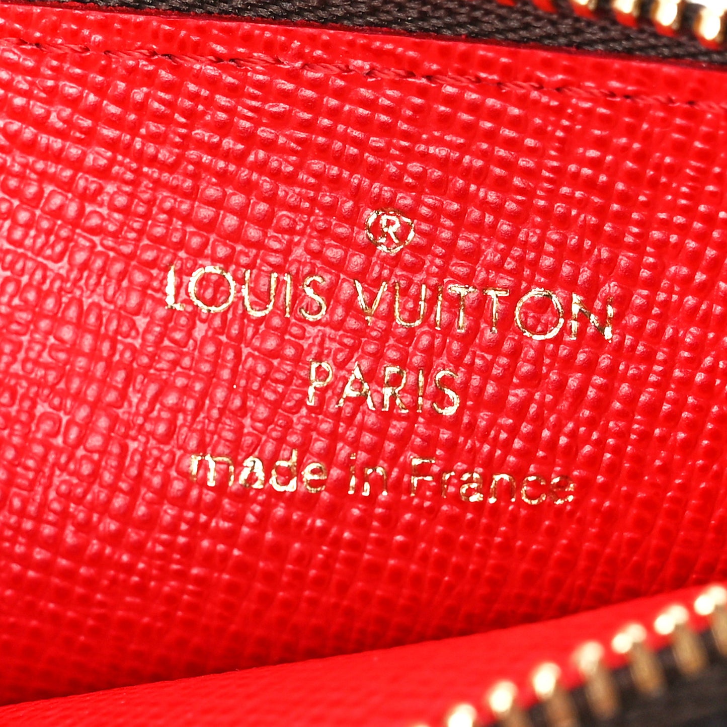 Monogram Zipped Romy Card Holder Red