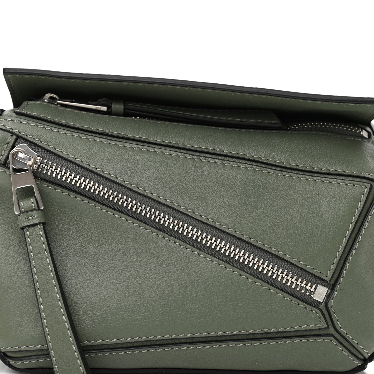 Calfskin Mini Puzzle Bumbag Dark Sage