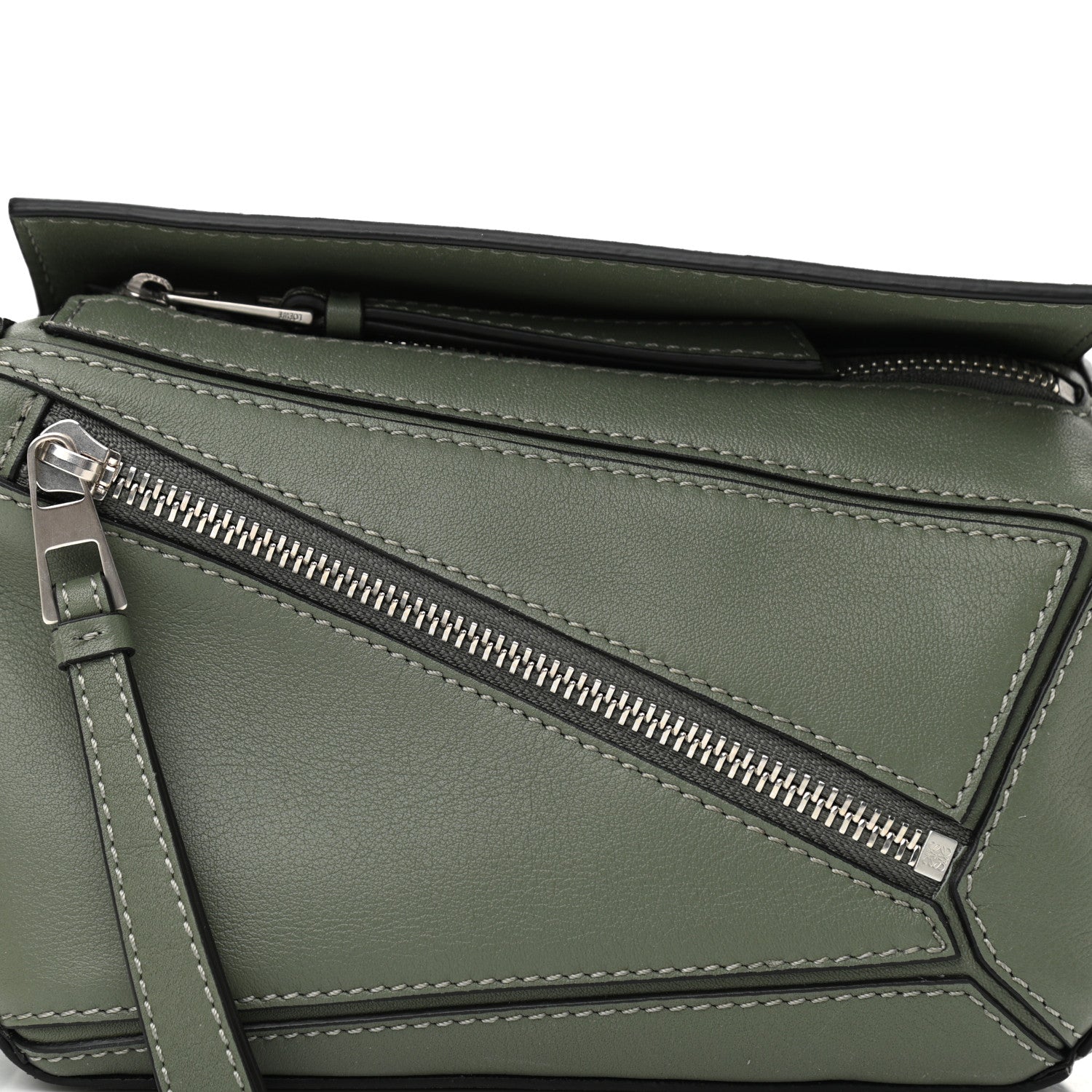 Loewe Calfskin Mini Puzzle Bumbag Dark Sage 8 of 12