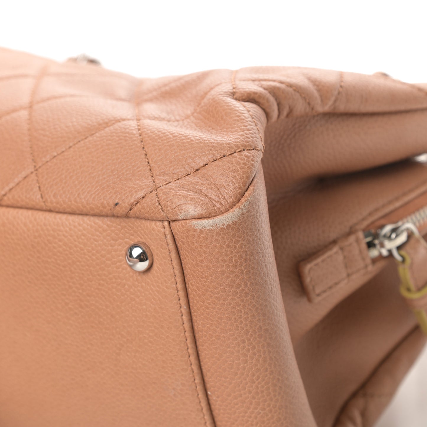 Caviar Quilted Timeless CC Shopping Tote Beige