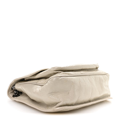 Saint Laurent Crinkled Calfskin Matelasse Monogram Medium Niki Chain Satchel Crema Soft 3 of 9