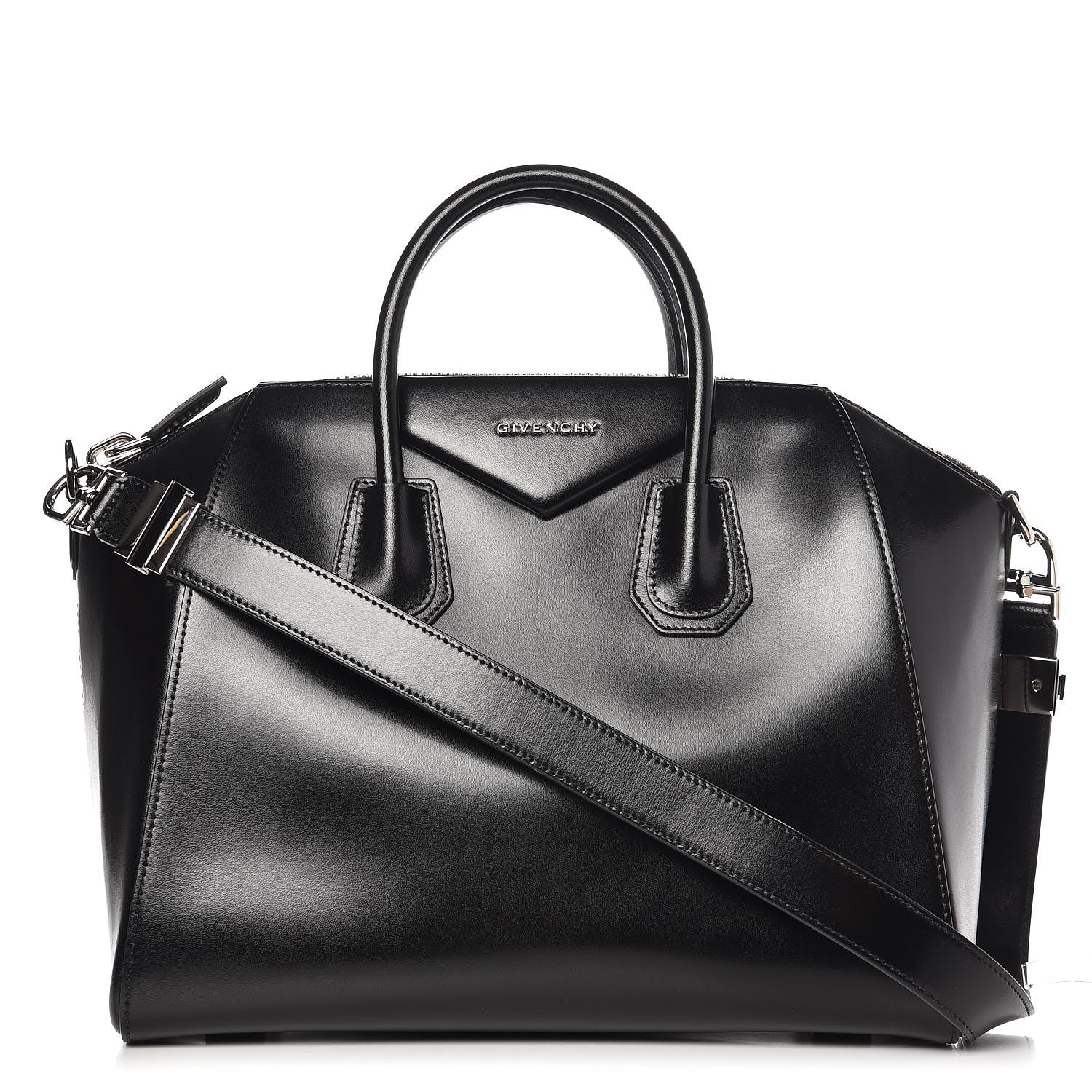 Givenchy Shiny Lord Calfskin Medium Antigona Black 1 of 11