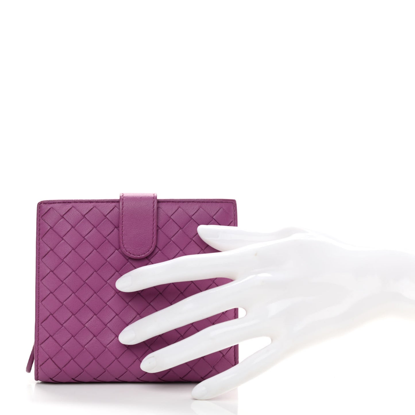 Nappa Intrecciato French Flap Wallet Peony