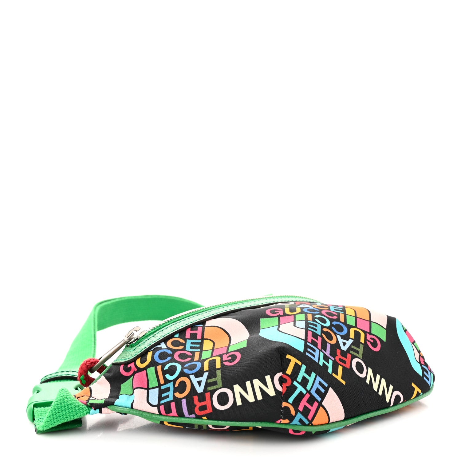 Gucci X THE NORTH FACE Econyl Nylon Textured Dollar Calfskin Belt Bag Black Turquoise New Shamarock New Cherry Red 4 of 11
