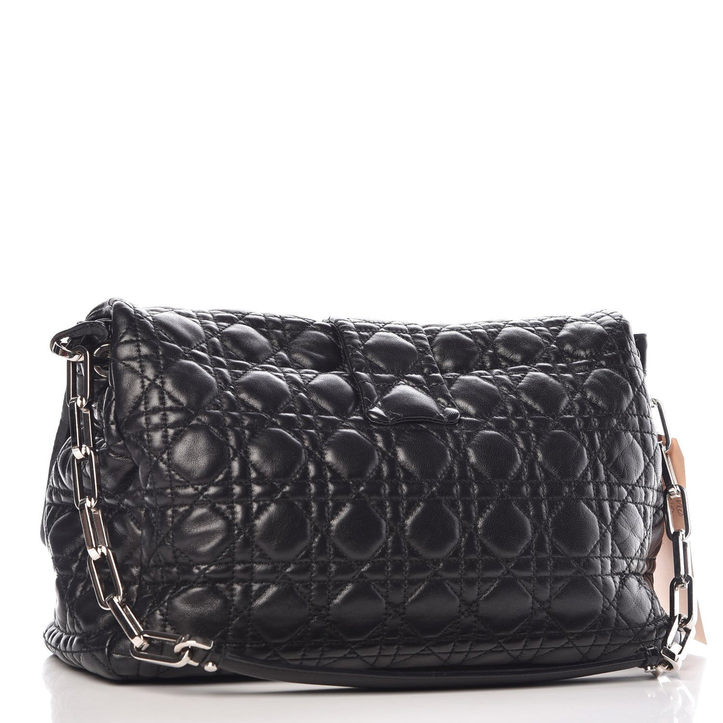 Lambskin Cannage Large New Lock Flap Black