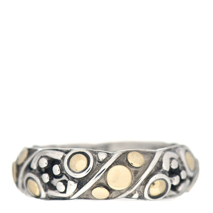 John Hardy Sterling Silver 18K Yellow Gold Jaisalmer Dot Band Ring 54 7 3 of 4