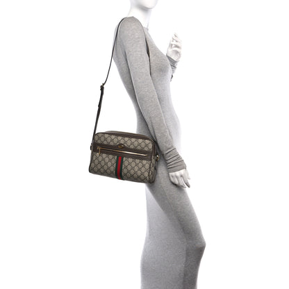 Gucci GG Supreme Monogram Web Small Ophidia Shoulder Bag Brown 2 of 10