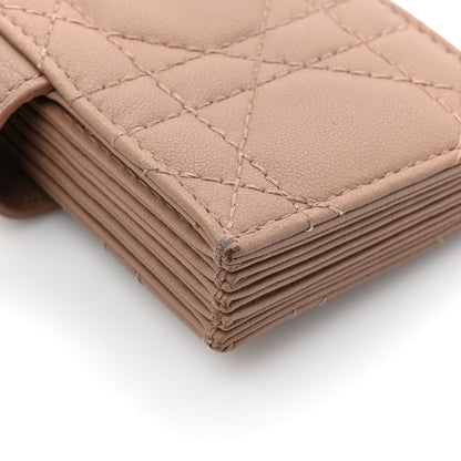 Christian Dior Ultra Matte Calfskin Cannage Lady Dior 5-Gusset Card Holder Blush Powder 12 of 13