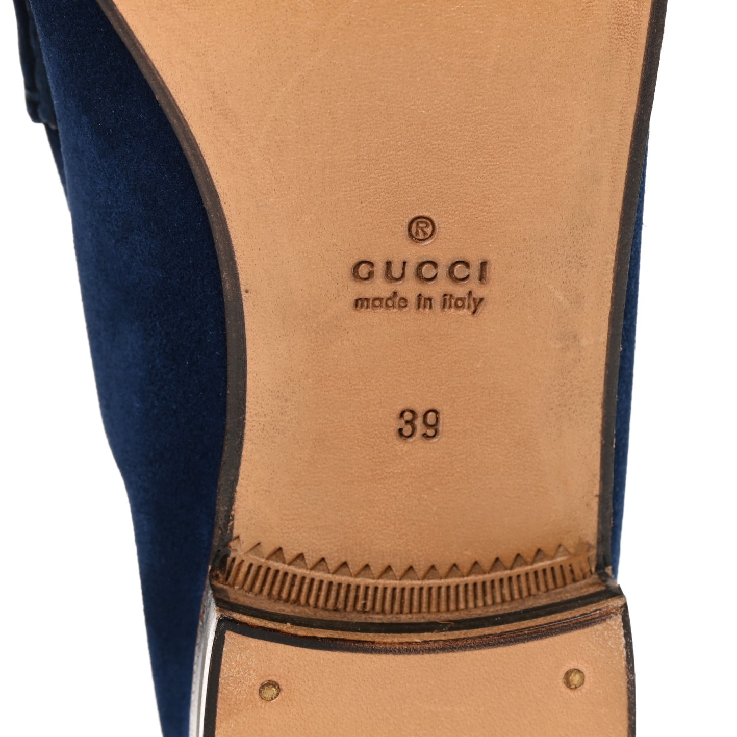Suede Calfskin Womens 1953 Horsebit Loafers 39 Cobalt Blue