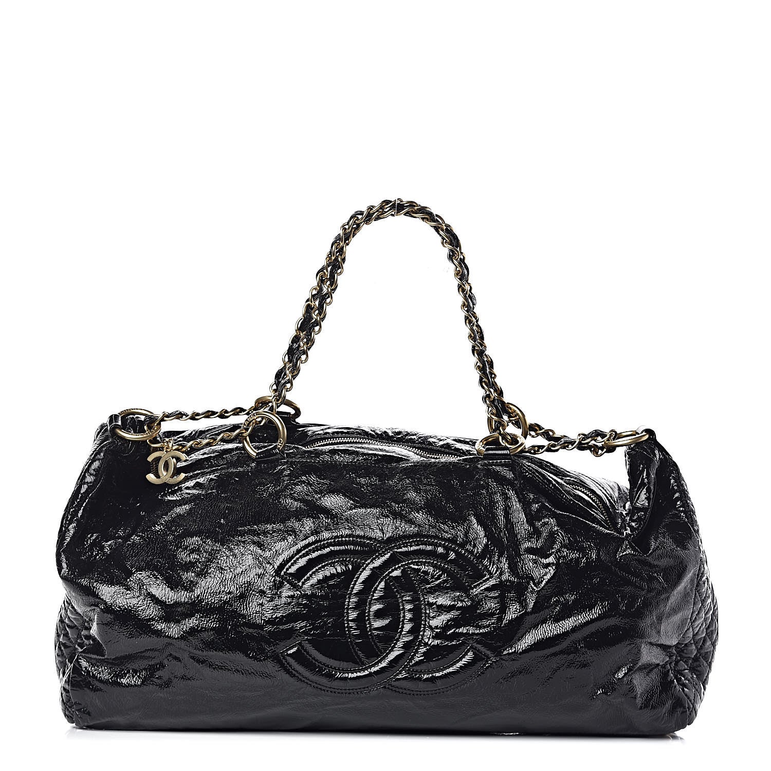 Chanel Vinyl Medium Rock and Chain Bowler Black 1 of 10