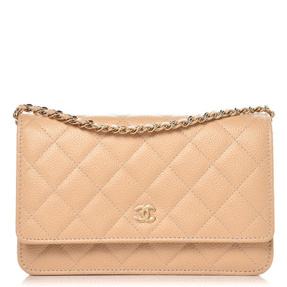 Chanel Caviar Quilted Wallet On Chain WOC Beige Clair 1 of 9