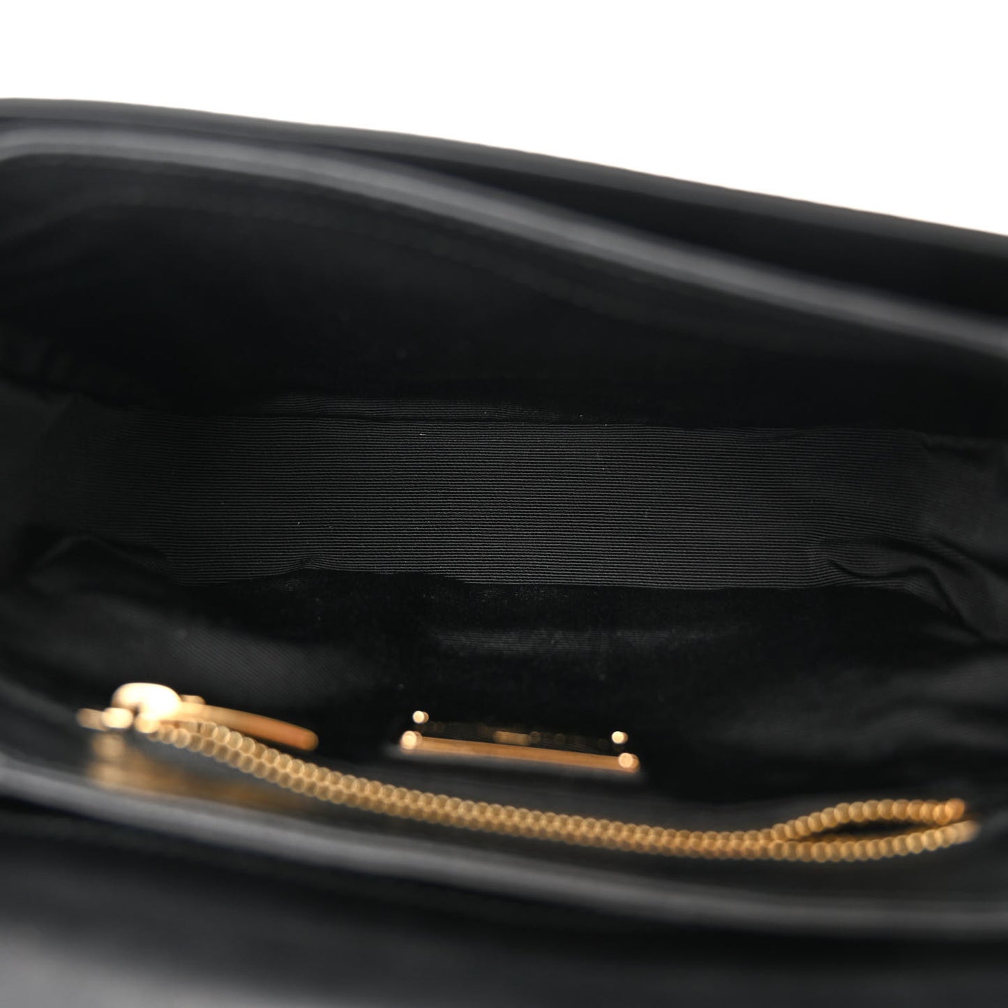 Grained Calfskin Small Greta Shoulder Bag Black