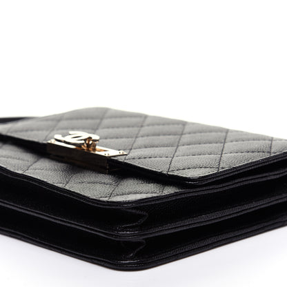 Chanel Caviar Quilted Golden Class Wallet On Chain WOC Black 7 of 14