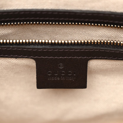 Gucci Monogram Selleria Calfskin Vintage Web Medium Boston Beige Ebony Cocoa 6 of 10
