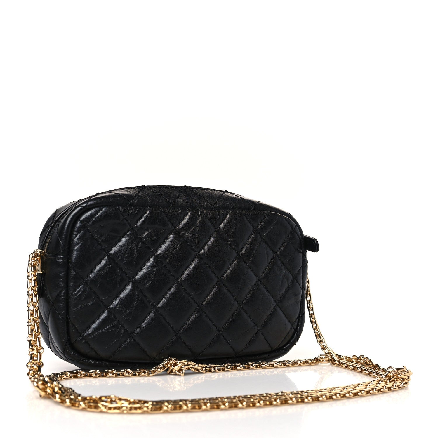 Chanel Aged Calfskin Quilted Mini Reissue Camera Case Black 3 of 9
