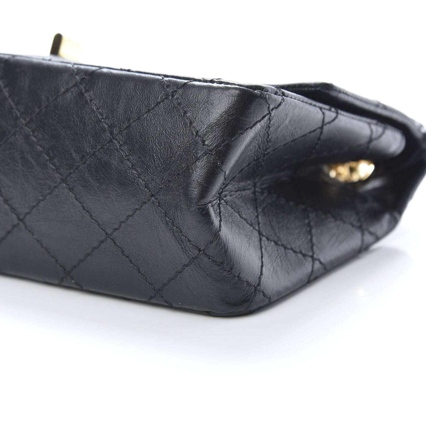 Aged Calfskin Quilted 2.55 Reissue Mini Flap Black