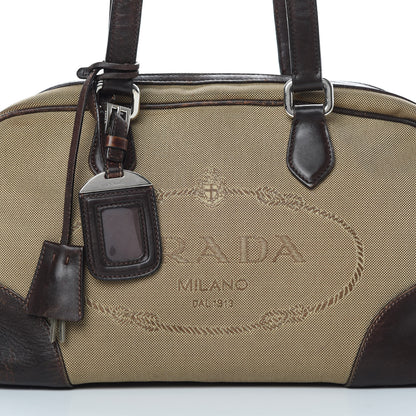 Prada Jacquard Logo Bauletto Corda Bruciato 9 of 18