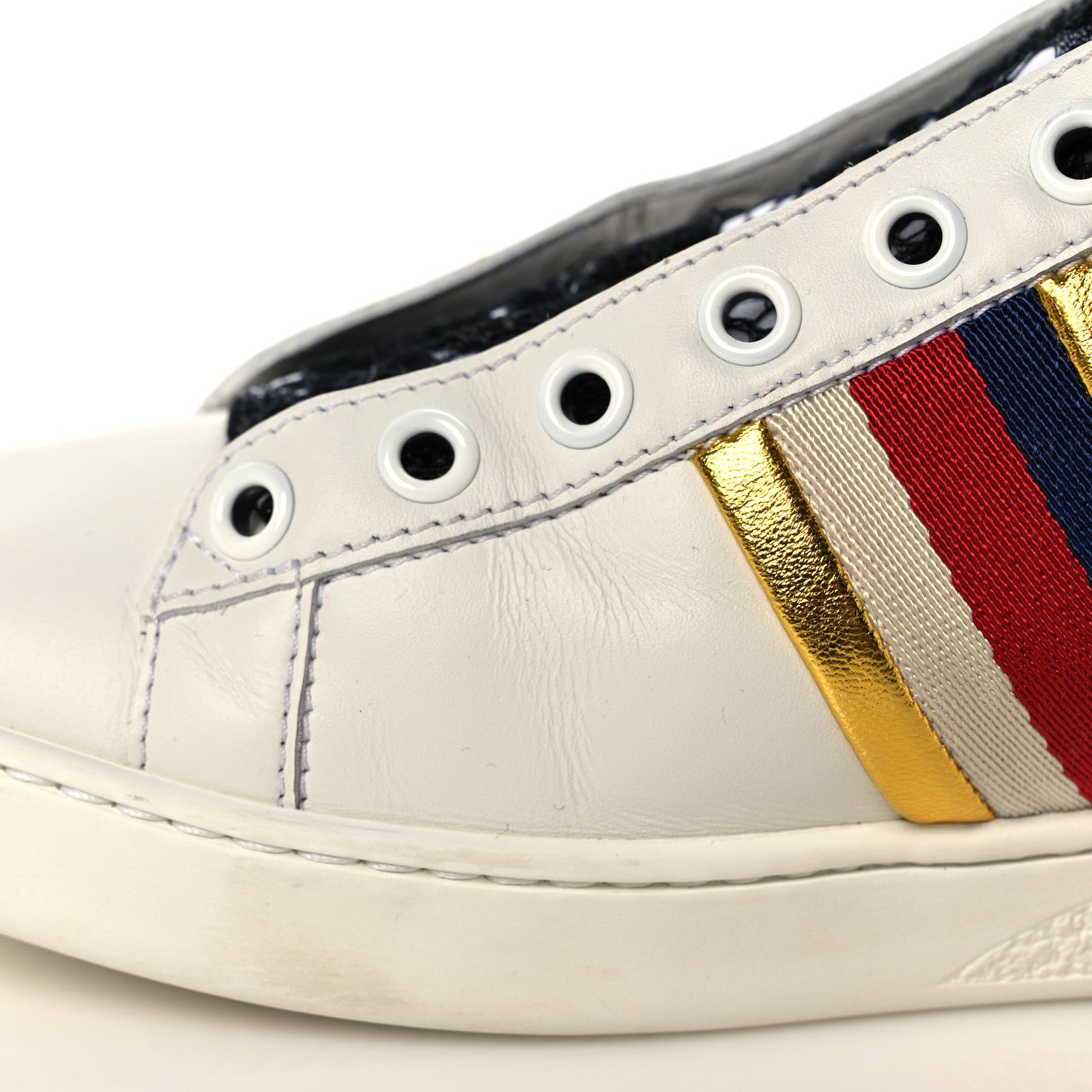 Gucci Calfskin Lace Ayers Sylvie Web New Womens Ace High Top Sneakers 37 White 9 of 10