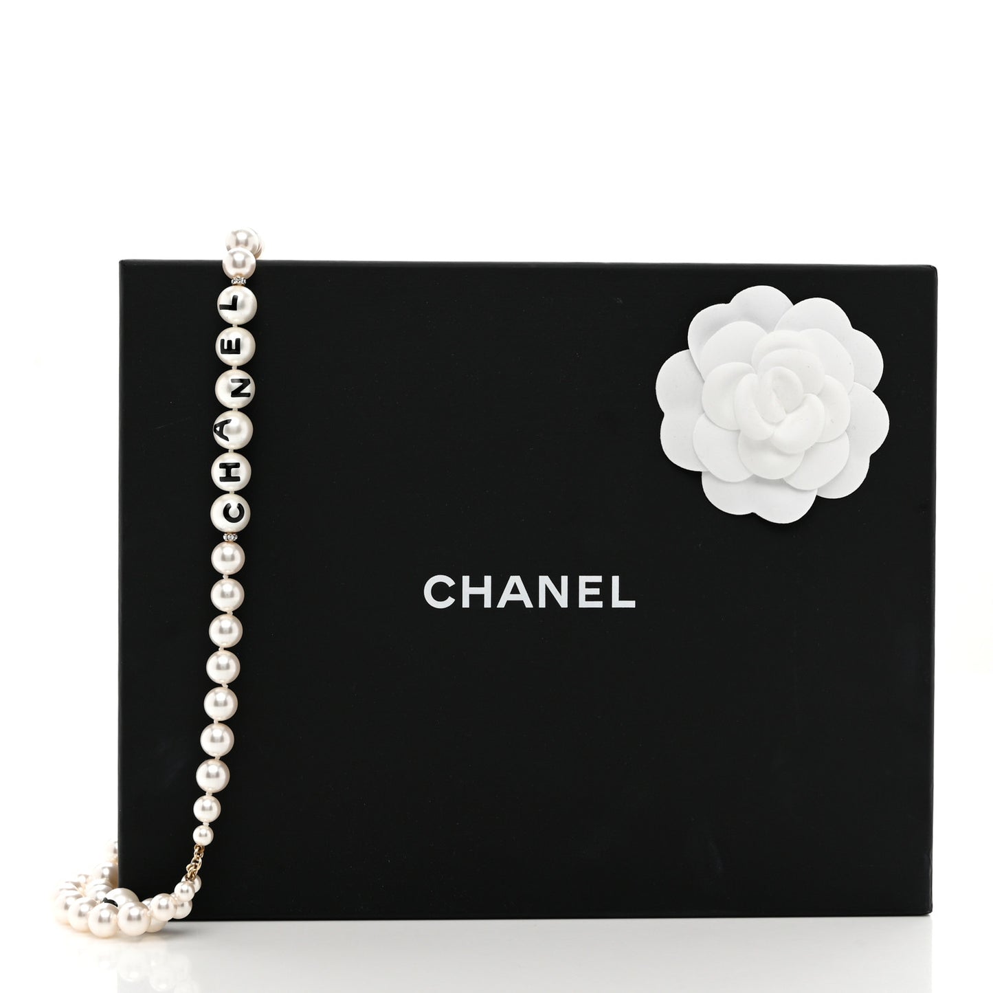 Pearl Crystal CC Logo Belt 85 Gold