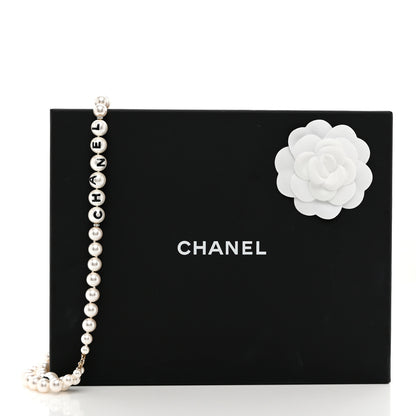 Chanel Pearl Crystal CC Logo Belt 85 Gold 4 of 4