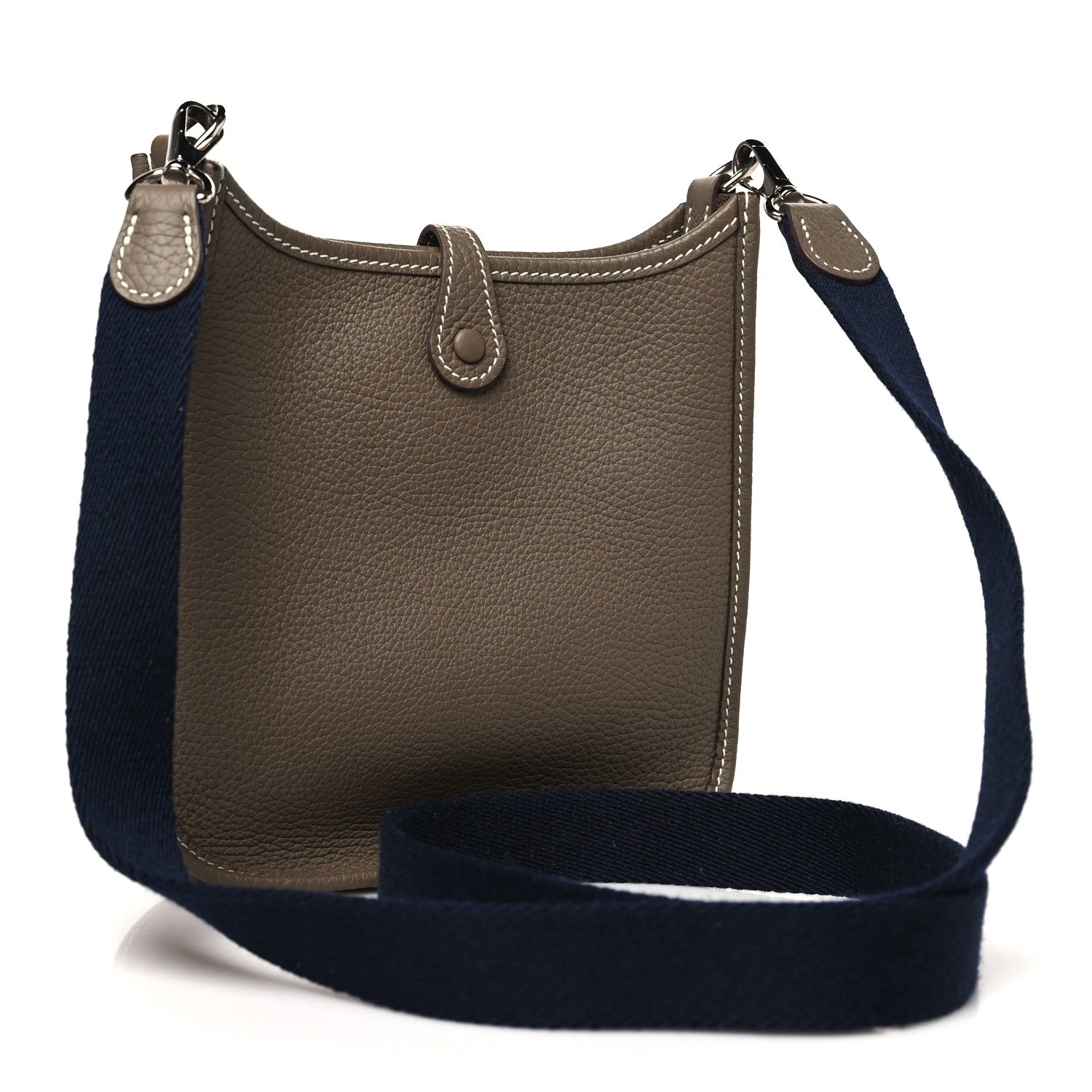 Hermes Taurillon Clemence Amazone Evelyne TPM Etoupe Bleu Indigo 3 of 10