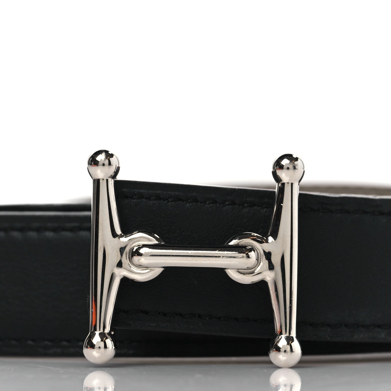 Hermes Epsom Swift 24mm Mors H Belt 95 38 Etoupe Black 2 of 7