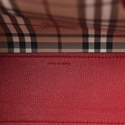 Burberry Haymarket Check Small Reversible Tote Poppy Red 9 of 12