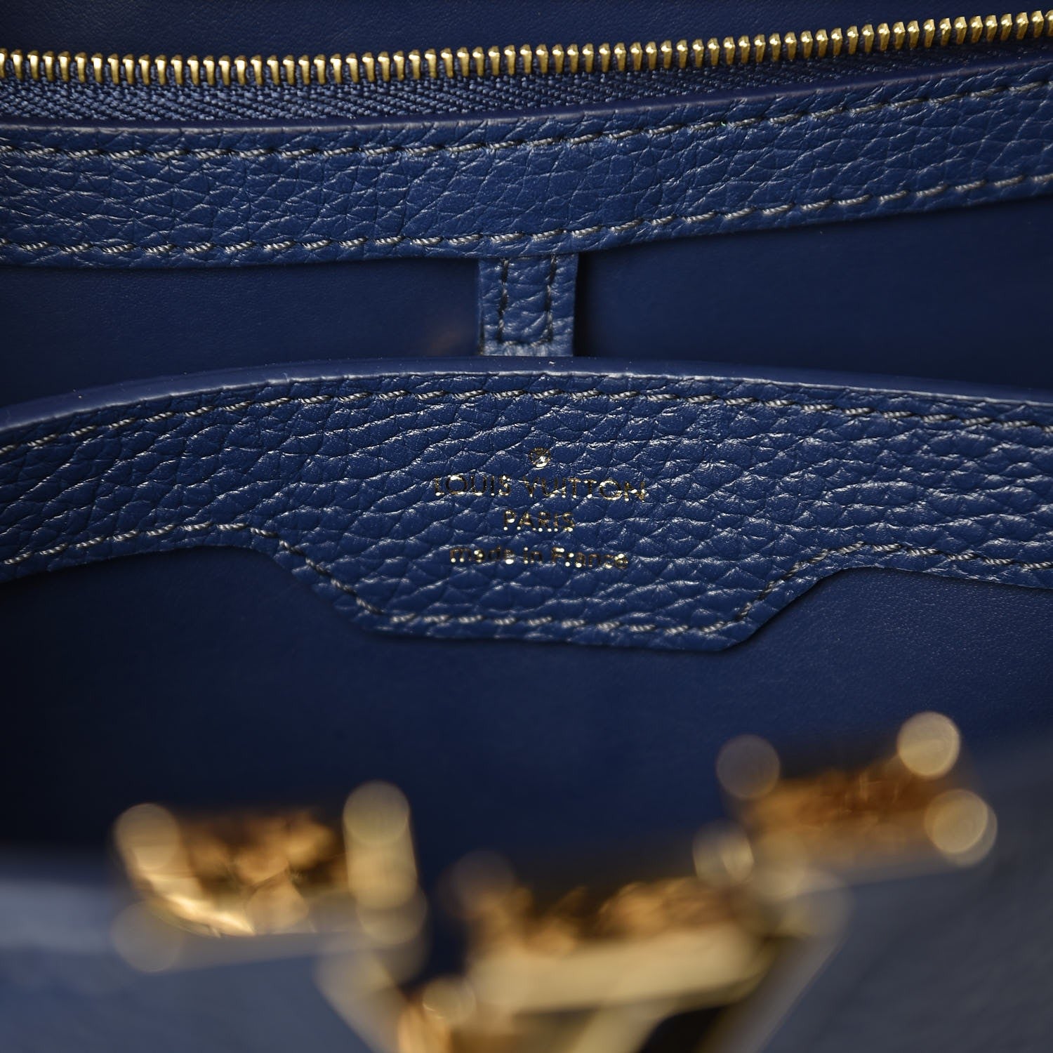 Louis Vuitton Taurillon Python Capucines PM Blue Marine 8 of 19