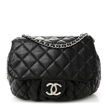 Chanel Washed Lambskin Quilted Large Chain Around Messenger Black 1 of 10