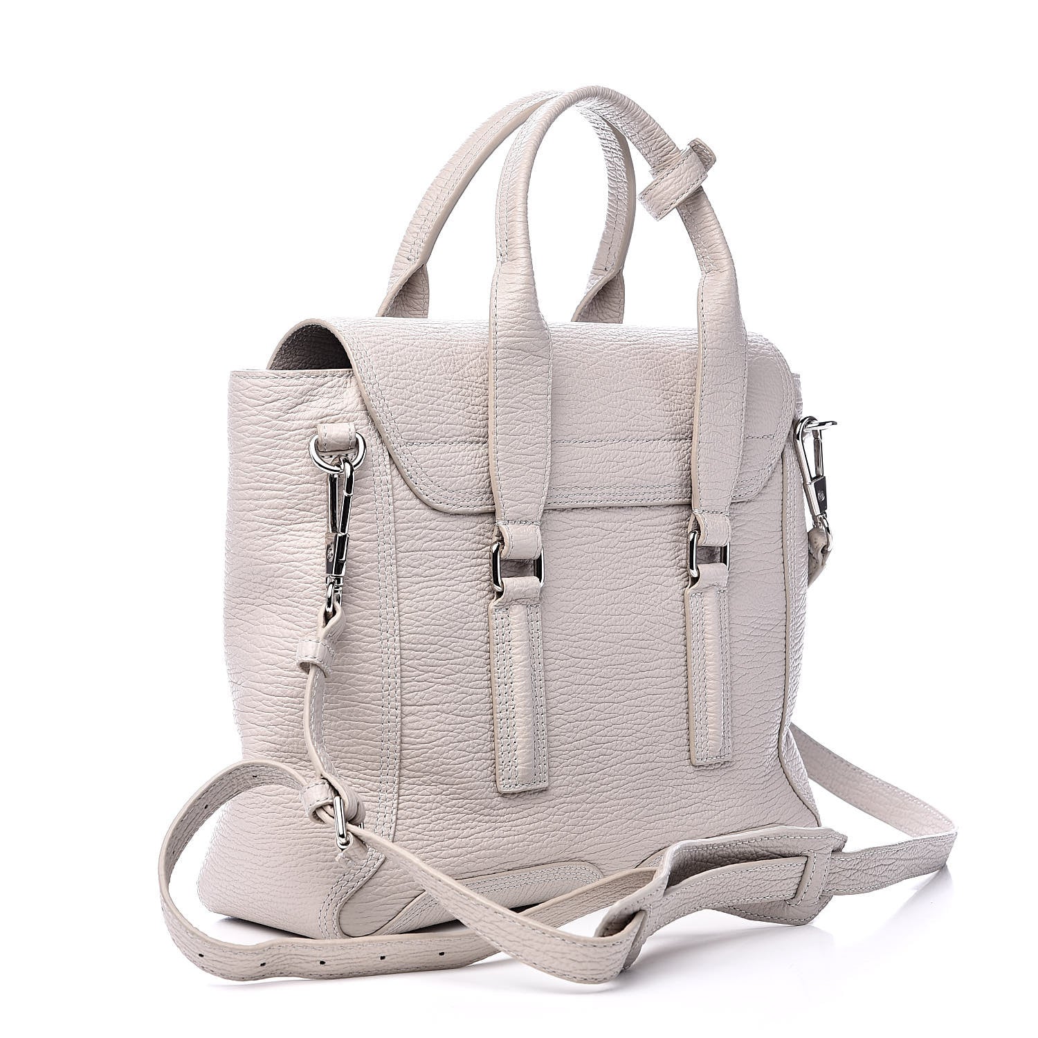 3.1 Phillip Lim 3.1 Textured Calfskin Medium Pashli Satchel Feather 3 of 9
