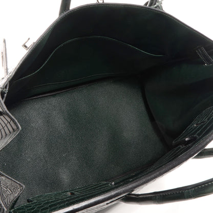 Hermes Matte Porosus Crocodile Birkin 40 Vert Fonce 5 of 10