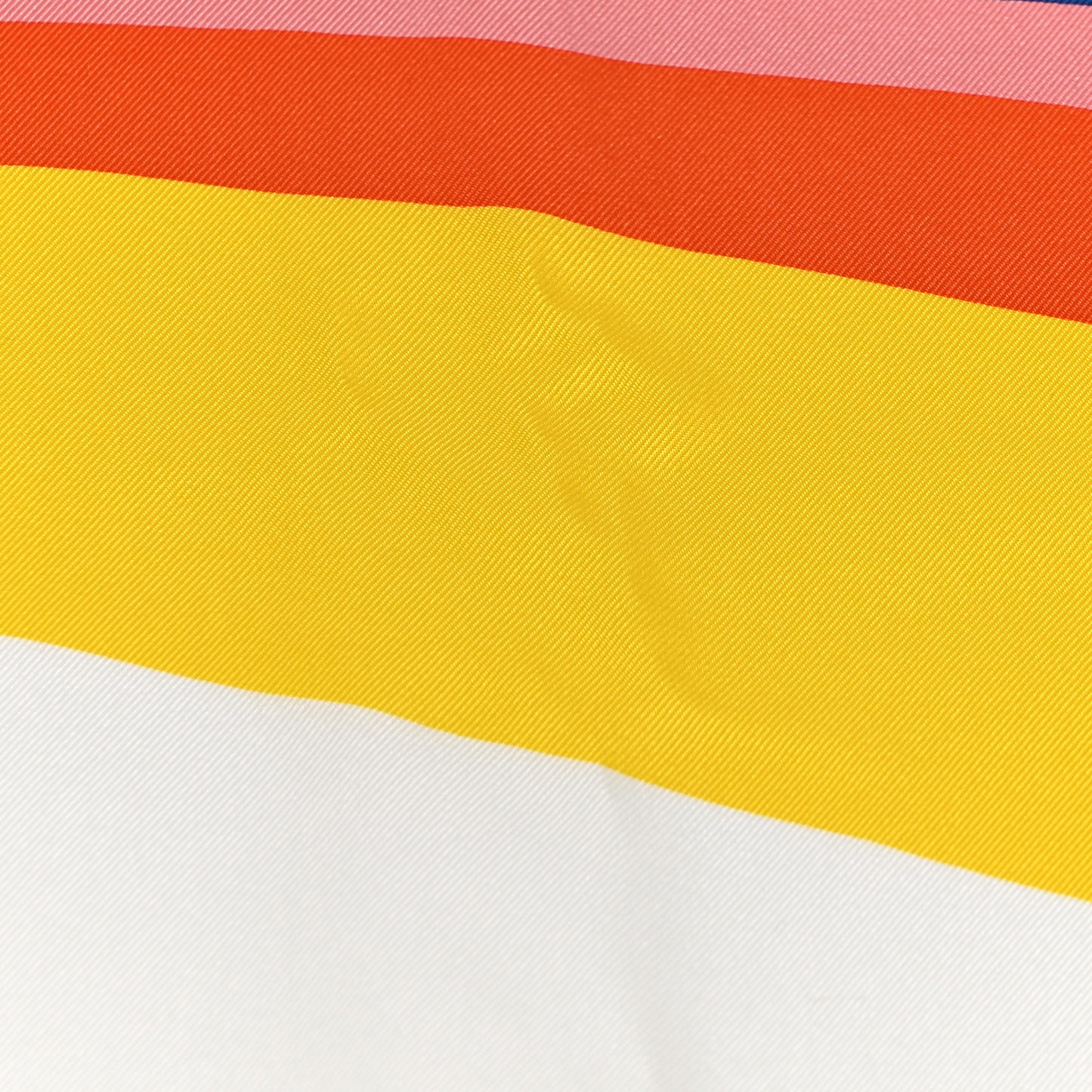 Silk Giant Toucans De Paradis Scarf 140 White Bleu Multicolor