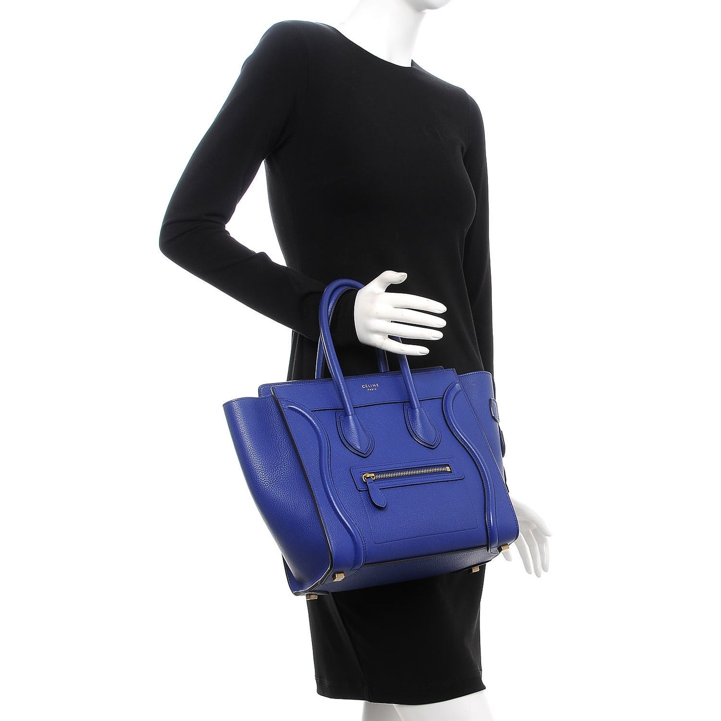 Drummed Calfskin Micro Luggage Indigo