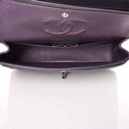Chanel Iridescent Lambskin Quilted Medium Double Flap Dark Purple 6 of 11