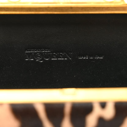 Alexander McQueen Calf Hair Leopard Print Knuckle Box Clutch Brown Black 6 of 7